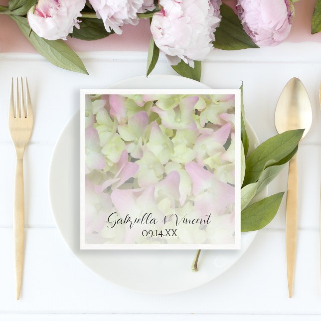 Almost Pink Hydrangea Floral Wedding Napkin (Creator Uploaded)