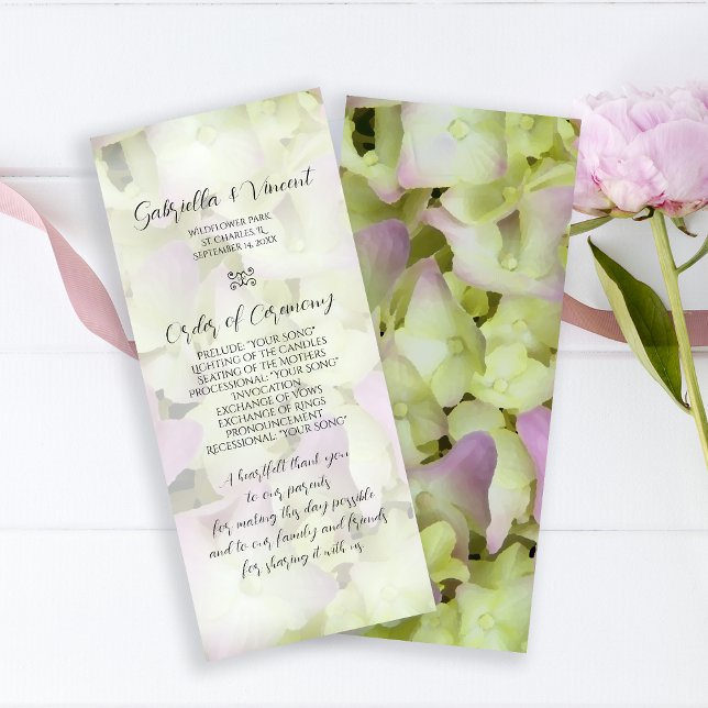Almost Pink Hydrangea Wedding Program (Creator Uploaded)