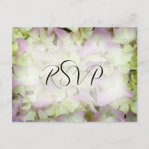 Almost Pink Hydrangea Wedding RSVP Response Invitation Postcard