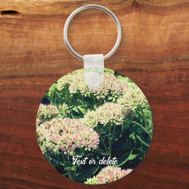 Almost Sedum Flower Personalized Keychain (Front)