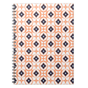 Almost Shippo Orange Geometric Spiral Notebook