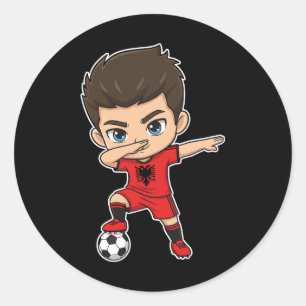 Alnia Dab Kid Goal Cartoon Alnia Flag For Boys Kid Classic Round Sticker