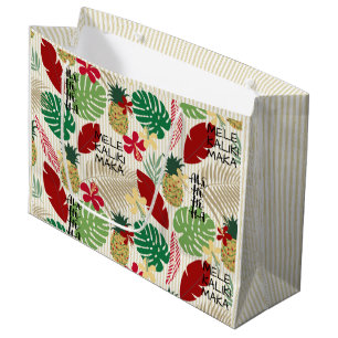 ALO-HO-HO-HA Hawaiian Tropical Holiday Large Gift Bag