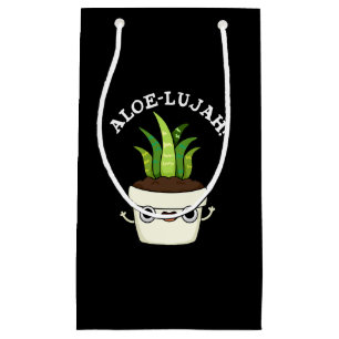 Aloe-llujah Funny Aloe Vera Pun Dark BG Small Gift Bag