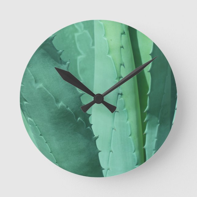 Aloe - Macro Fine Art Photograph Round Clock (Front)