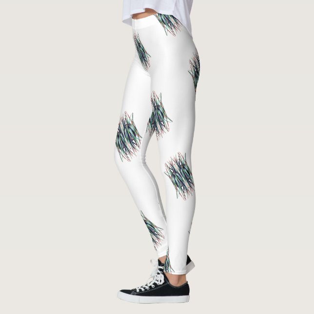 Aloe Minimal Pattern Leaves Leggings (Left)