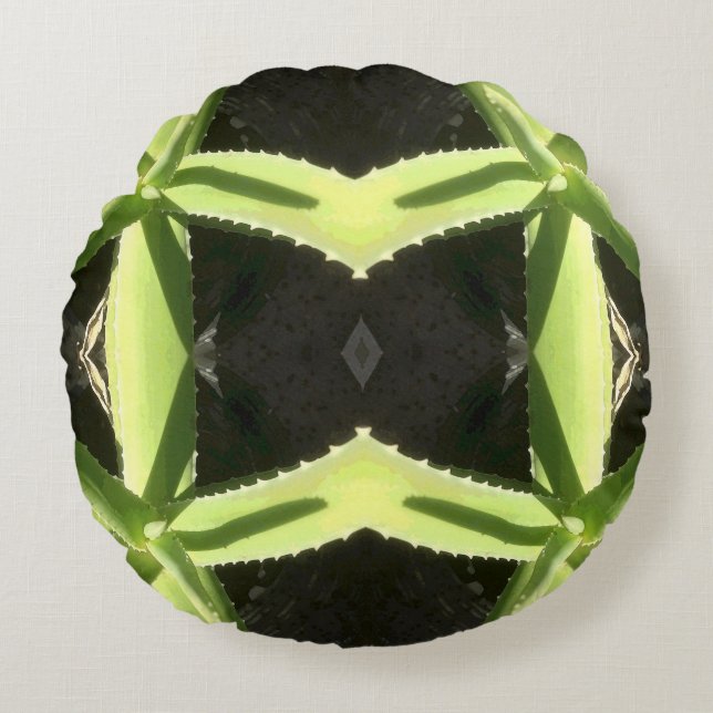 Aloe Pattern 3h Round Pillow (Front)