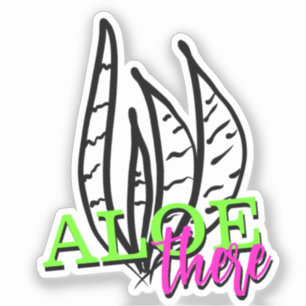 Aloe Plant Neon Script Lettering