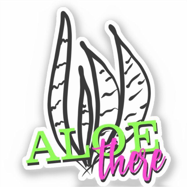 Aloe Plant Neon Script Lettering (Front)