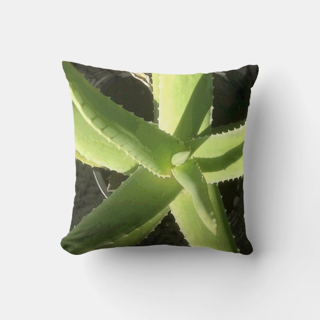Aloe Plant Throw Pillow (Front)