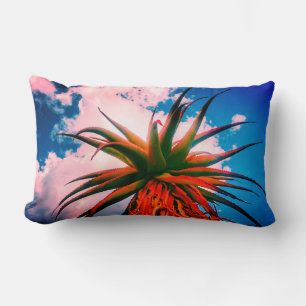 Aloe Succulent Plant Sky Clouds Throw Pillow