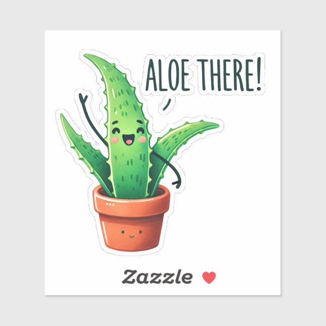 Aloe There! Cute Aloe Vera Plant  (Sheet)
