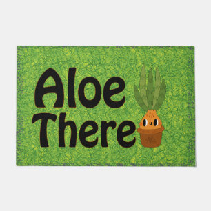 Aloe There, Funny Plant Pun Welcome Doormat