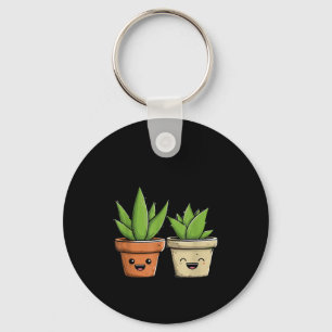 Aloe There Funny Succulent Plant Lover Keychain
