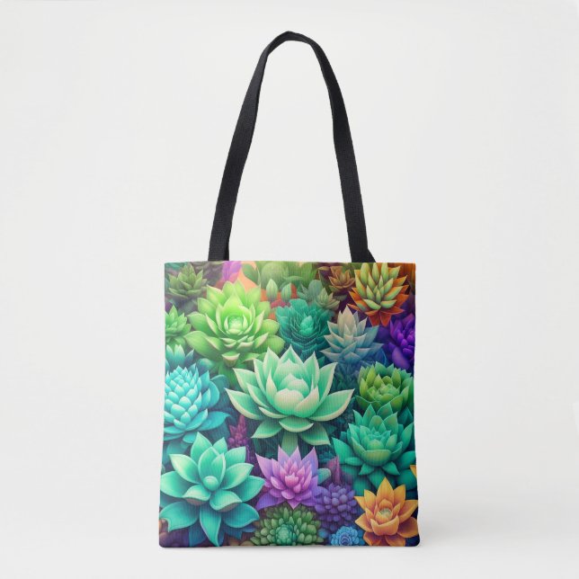 Aloe Vera and Succulents Collage   Tote Bag (Front)