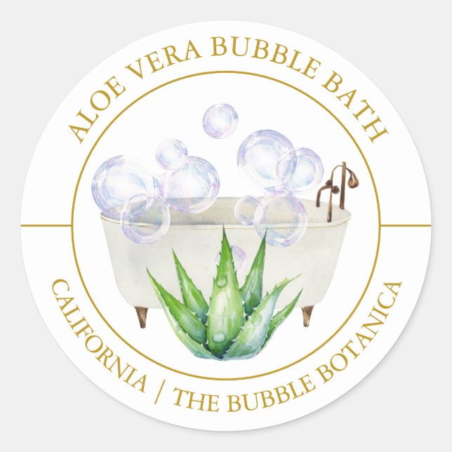 Aloe Vera Bubble étiquette de bain (Devant)