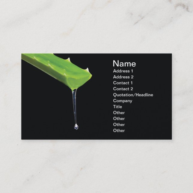 Aloe Vera gel Business Card (Front)