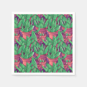 Aloe Vera in Pots Pattern Napkin