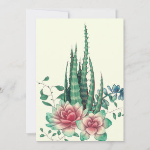 Aloe Vera Over Flowers Save The Date