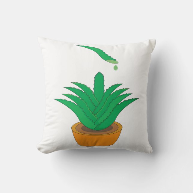 Aloe Vera Throw Pillow (Front)