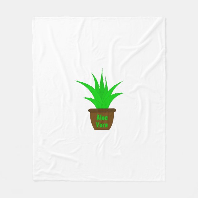 Aloe Vera with a Label Fleece Blanket (Front)