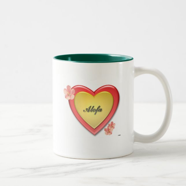 Alofa Samoa w/Gold Heart Two-Tone Coffee Mug (Right)