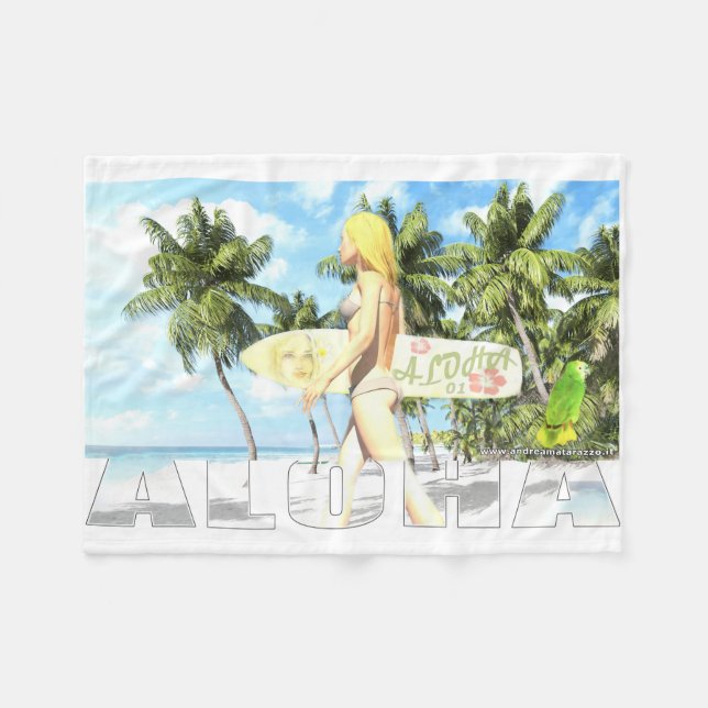 Aloha 01   fleece blanket (Front (Horizontal))