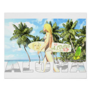 Aloha 01  Glossy Poster