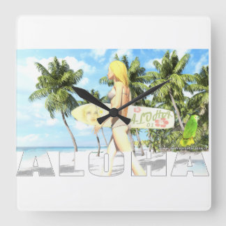Aloha 01  square wall clock