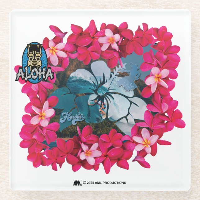 ALOHA 3 13 GLASS COASTER (Front)