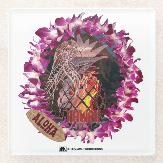 ALOHA 51 GLASS COASTER (Front)