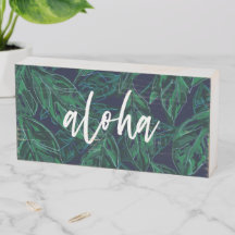 Aloha Affiche de bienvenue - imprimé vert