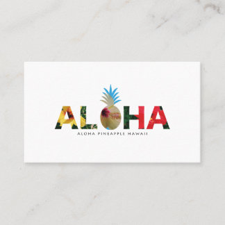 Aloha and pineapple Hibiscus pictures Business Card