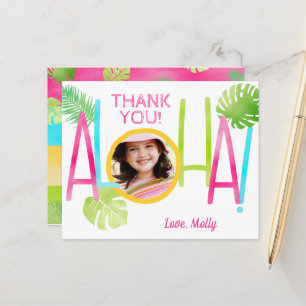 Aloha Anniversaire Tropical Luau Carte de remercie