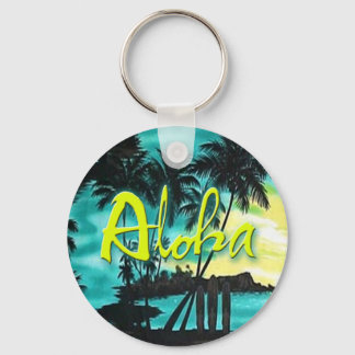 Aloha Aqua Sunset Keychain