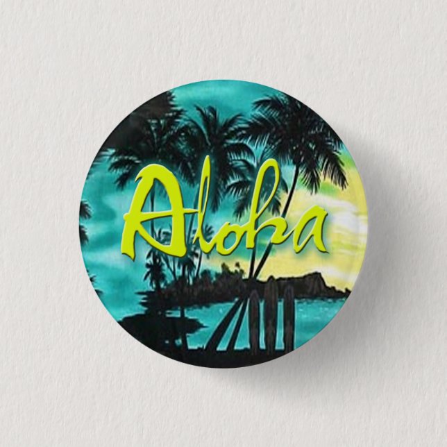 Aloha Aqua Sunset Pin (Front)