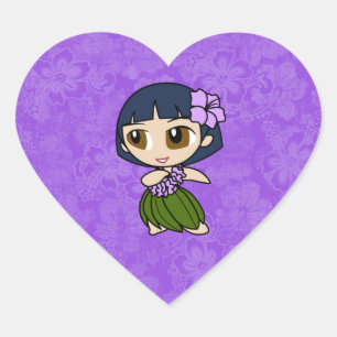 Aloha autocollants de ketmie de fille de danse