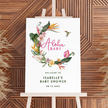 Aloha Baby Baby shower Tropical Wreath Bienvenue