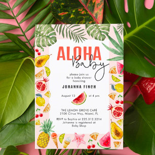 Aloha Baby Fresh Summer Fruit Baby Shower Invitation
