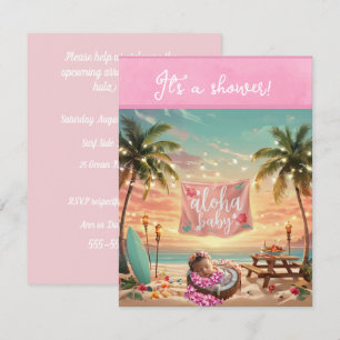 Aloha Baby Girl Shower Digital Download Invite