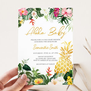 Aloha Baby Pineapple Baby Shower Invitation