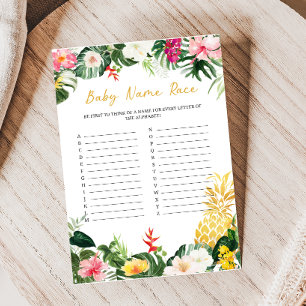Aloha Baby Pineapple Baby Shower Name Race Game
