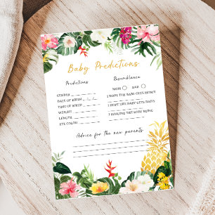 Aloha Baby Pineapple Baby Shower Predictions Game