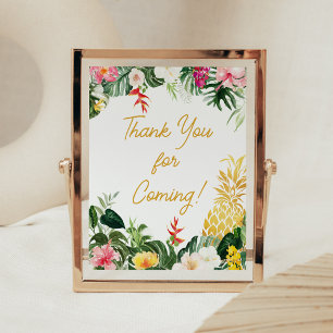 Aloha Baby Pineapple Baby Shower Thank You Sign