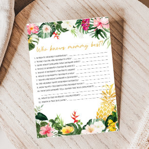 Aloha Baby Pineapple Shower Who Knows Mommy Game