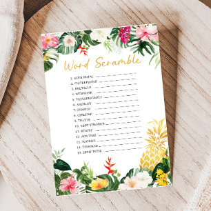 Aloha Baby Pineapple Shower Word Scramble Game