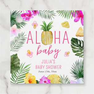 Aloha Baby Pineapples & Pacifiers Baby Shower Luau Favour Tags