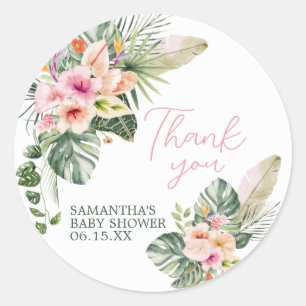 Aloha Baby Shower Classic Round Sticker