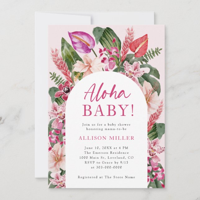 Aloha Baby Shower Invitation (Front)