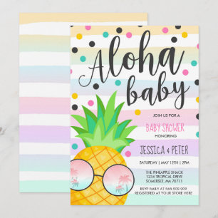 Aloha Baby shower Invitation Baby shower ananas